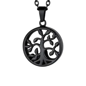 Pendentif Arbre de Vie Luxueux - Noir