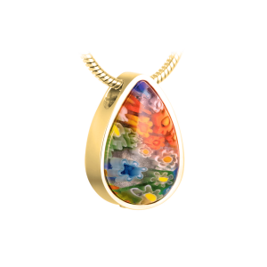 Pendentif funéraire - Goutte fleurie - Or