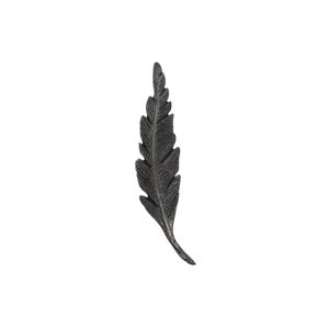 Appliqué en laiton – Plume – Argent antique