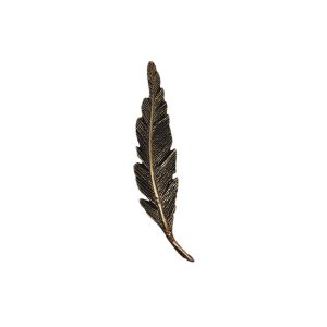 Appliqué en laiton – Plume – Laiton antique